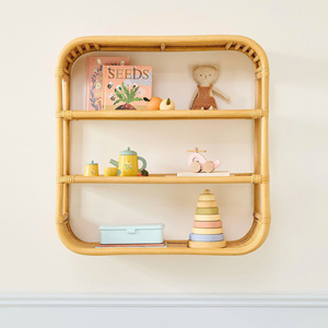 Hot Item Rattan <b>Wall</b> <b>Shelf</b> <b>Floating</b> Display <b>Shelf</b> Nursery Storage Organizer Kids Room Home Decorative <b>Shelf</b> Wholesale - Product Image 1