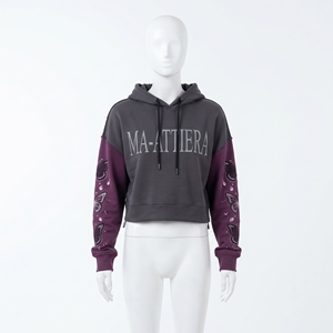 Womens <b>Grey</b> Purple Cropped Graphic Hoodie Butterfly Sleeve Pullover <b>Sweatshirt</b> Streetwear Fashion Women Tops Custom - Product Image 3