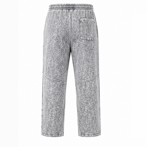 Pantalon délavé vintage en coton, coupe décontractée personnalisée, style streetwear, joggers unisexes, fournisseur de vêtements en gros - Product Image 4