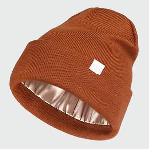 Gorro de Punto de Algodón con Logotipo Personalizado, Forro de Satén, Interior de Seda, con Etiqueta Personalizada - Product Image 6