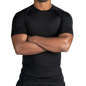 Men's Quick Dry Skinny Fit Crew Neck Compression T-Shirt Short Sleeve Rash Guard Workout Training Gym Clothing Running - Product Image 1