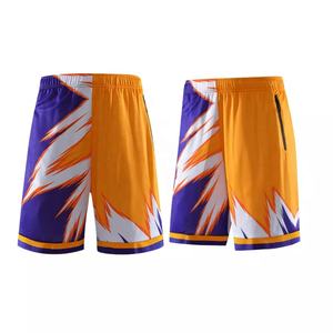 Nouveaux shorts de basket-ball pour hommes à la mode Shorts de sport personnalisés Polyester matériel taille élastique poches latérales Shorts de basket-ball - Product Image 4