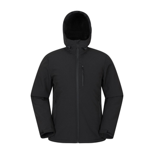 <b>Men's</b> Black Fleece Hooded <b>Jacket</b> Windproof Zipper Closure Casual <b>Winter</b> Outdoor Wear Made in Pakistan By Salamons Wears - Product Image 1