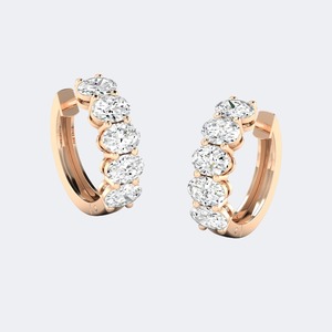 Pendientes de Diamantes Cultivados en Laboratorio de Corte Brillante Ovalado de Lujo de 2.00 CTW en Plata de Ley 925, Color EF, Claridad VSVVS, Joyas Taurus - Product Image 3