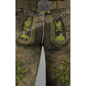 Pantalones Cortos de Cuero de Gamuza para Hombre, Estilo Bávaro, Diseño Sólido, Disfraz Alemán, Diseño de Logotipo Personalizado, Proveedor Mayorista - Product Image 4