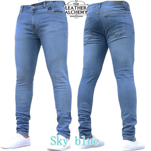 Men Relaxed Fit <b>Denim</b> Jeans Durable Cotton <b>Material</b> Modern Street Style Fashion Everyday Wear <b>Denim</b> Bottoms - Product Image 1