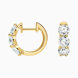 Boucles d'oreilles clous en or blanc avec diamants ronds taille brillant, cultivés en laboratoire, couleur D, certifiés IGI – Bijoux classiques de fiançailles pour femme - Product Image 2