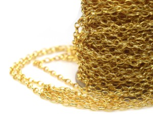 Sameer Art and Craft Chaîne Câble Plaqué Or 18K pour la Fabrication de Bracelets et de Bagues (Modèle SAC85015) - Product Image 3
