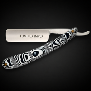 Navaja de Afeitar Recta Vintage Luminex Impex con Mango de Concha de Abulón y Acero al Carbono, Lista para Usar en Barberías y Salones - Product Image 5