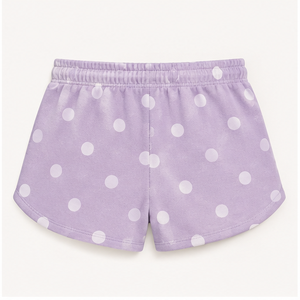 Pantalones Cortos de Salón para Mujer, Personalizados, Color Lila Morado con Puntos, Corte en A, con Cordón Ajustable, Ligeros, de Felpa Francesa, WPSHORT-0003 - Product Image 4
