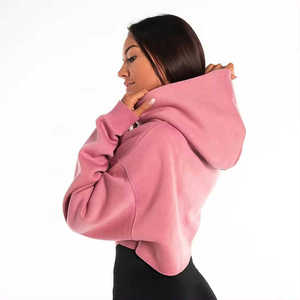 Sudadera con capucha corta para mujer, elegante, de tela suave, ligera, cálida, cómoda, perfecta para el gimnasio, informal y estilo urbano. - Product Image 2