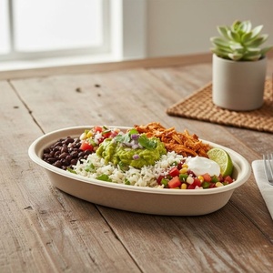 Nouvelle boîte à lunch pour burrito, compatible compost, avec couvercle transparent, pour emballage alimentaire écologique, 26 oz, restaurants et camions de nourriture, aliments chauds et froids - Product Image 1