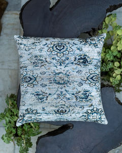 Funda de cojín de polialgodón con estampado Digital Blue Paradise, almohada de sofá decorativa hecha a mano India para Resort y casa de playa - Product Image 5