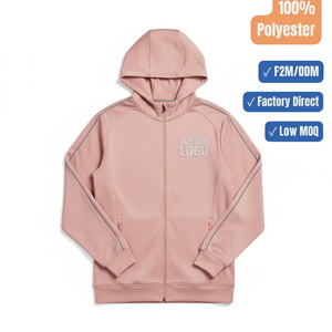 เสื้อแจ็คเก็ตฮู้ดซิปเต็มตัวสำหรับผู้ชาย โพลีเอสเตอร์ 100% น้ำหนักเบา เหมาะสำหรับวิ่ง ออกกำลังกาย เล่นกีฬา ชุดลำลอง ราคาขายส่ง OEM - Product Image 4