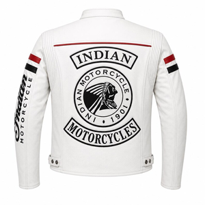 White Indian Zonda MotoCP <b>Racing</b> <b>Jacket</b>/Chaqueta Stylish Leather Riding Gear Protection Level 2 CE Certified - Product Image 2