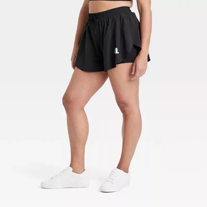<b>Women's</b> High Waist Elastic Waist 100% Cotton Quick Dry Breathable Knitted Sporty <b>Skorts</b> with Solid Color and Waist Logo - Product Image 6