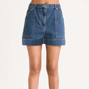 Servicio OEM, Diseño de Alta Calidad, Shorts de Mezclilla Transpirables para Mujer, Cintura Alta, Ecológicos, Precio Bajo al por Mayor - Product Image 5