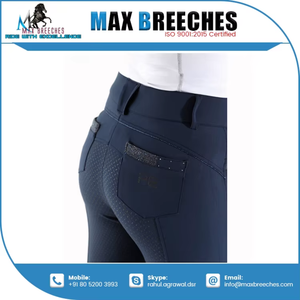 Jodhpurs d'équitation pour femmes Premium à adhérence intégrale, avec assise en gel, grip en silicone antidérapant personnalisable et tissu performant flexible pour - Product Image 4