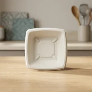 Tendencia: Tazón cuadrado de bagazo biodegradable y desechable para alimentos, ecológico, moderno y de lujo, para fiestas, aperitivos, postres y curry - Product Image 1