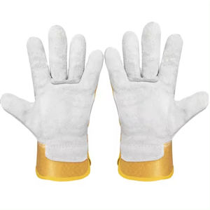 Guantes de Seguridad de Cuero Vacuno de Diseño Personalizado, Guantes de Trabajo para Soldadura Industrial y Construcción, Precio al por Mayor, Guantes de Trabajo con Palma Reforzada - Product Image 3