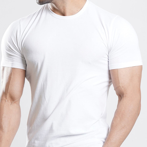 T-shirt de sport pour homme, compression solide, spandex/polyester, coupe ajustée, respirant, séchage rapide, manches courtes, t-shirt de gym - Product Image 4