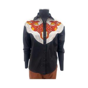 Chemise Western pour femme 100% coton avec broderie Bambi, design color block, style bohème cowgirl, au meilleur prix - Product Image 2