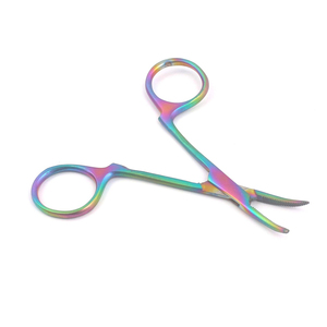 M.A SIDDIQUE INTERNATIONAL 5" Stainless Steel Mosquito Hemostat Forceps Curved Multi-Color Rainbow Titanium Surgical Instrument - Product Image 1