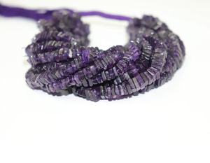 Améthyste africaine naturelle Heishi perles carrées lisses brins de perles pour la fabrication de bijoux forme carrée pierres précieuses en vrac - Product Image 1