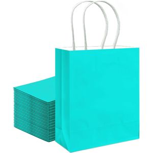 Confezione all'ingrosso da 0 pezzi di sacchetti regalo verde brillante di medie dimensioni (11"x5"x8") con manici, multiuso (dimensione media) - Product Image 2
