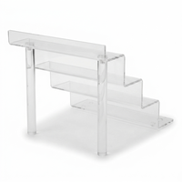 Présentoir de Comptoir Commercial Démontable en Acrylique Moderne à Niveaux, Transparent, Personnalisable pour Marchandises