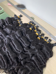 Prix d'usine Nasa Hair Andy Cheveux humains vietnamiens 40cm-90cm 1kg Blond naturel décoloré Super Double Drawn Couleur noire - Product Image 2