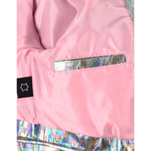 Custom 100% Genuine Shinny Foil Napa Leather Women’s Cropped <b>Jacket</b> Short Body Metallic <b>Gothic</b> Style Private Label OEM Wholesale - Product Image 4
