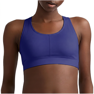 Sujetador deportivo Racerback para mujer, soporte medio, transpirable, color blanco sólido, ropa deportiva para yoga - Product Image 3