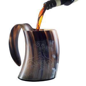 Juego de taza de cuerno de búfalo estilo vikingo hecho a mano con vaso de chupito a juego y abrebotellas rústico Medieval Drinkware - Product Image 6