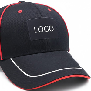 Custom Logo Baseball Cap Professional Red <b>Piping</b> Sport Hat 6 Panel Cotton Baseball Caps Outdoor Sun Protection Baseball Cap - Product Image 6