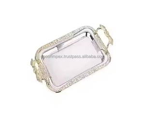 Plateau de service design Plateau de service décoratif en aluminium pour événement Poignée en forme de cerf très exigeante - Product Image 1