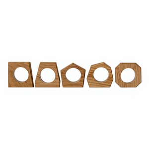 <b>Hand</b> Crafted Elegant Napkin <b>Rings</b> Mango Wood Handmade Fresh Arrival Napkin <b>Holder</b> : Geometric Tableware - Product Image 1