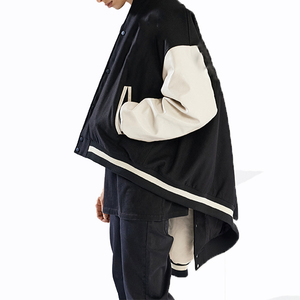 Fashion Canvas Varsity <b>Jacket</b> Unisex Front Reversible <b>Waterproof</b> Breathable Geometric Stand Hooded <b>Winter</b> Warm Comfortable - Product Image 4