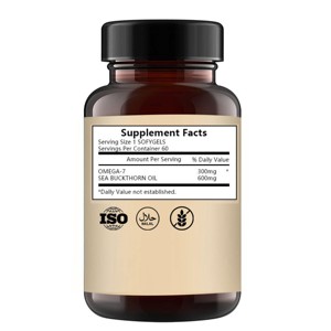 Gélules d'argousier (Hippophae Rhamnoides) 500mg les plus vendues pour les soins de la peau et des cheveux, capsules d'huile naturelle pour le bien-être quotidien - Product Image 2