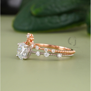 Anillo de Corona de Oro Blanco de 1.04 CT con Diamantes VVS-VS Cultivados en Laboratorio, Corte Brillante Redondo, para Boda, Oro Sólido de 14K - Product Image 3
