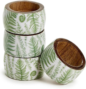Anneaux de serviette classiques en bois émaillé peints à la main, écologiques, uniques, pour la décoration de table de Noël, mariages, fêtes, dîners - Product Image 3