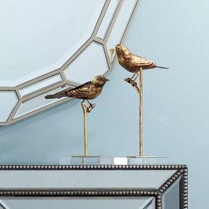 Figurines d'oiseaux faites à la main, décoration de table Art déco, 2 pièces, sculptures d'animaux pour le salon - Product Image 1