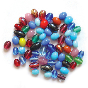 Exclusive Oval Plain Lampwork Glass Beads Mix for Jewelry Making Premium Beads for Necklaces Bracelets DIY Purpose at Best Price - Product Image 3