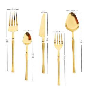 Ensemble de couverts haut de gamme en acier inoxydable 5 pièces, finition argentée, style occidental luxueux, 5 pièces, pour hôtel, au meilleur prix - Product Image 4
