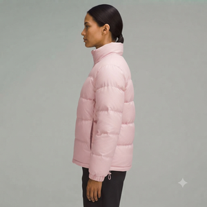 Chaqueta Acolchada Rosa con Cuello Alto, Ligera, de Poliéster, para Invierno, Cierre de Cremallera, Corte Regular, Unisex, Ropa Casual para Exteriores - Product Image 4