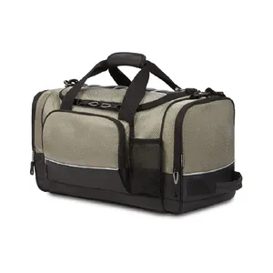 Bolsas de lona impermeables plegables de gran capacidad personalizadas al por mayor, bolsas de viaje deportivas con forro de nailon, cierre de cremallera, precio bajo - Product Image 2