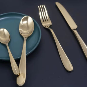 Nouvel arrivage : Ensemble de couverts de luxe en acier inoxydable avec poignée design, haute qualité, pour cuisine - Product Image 1