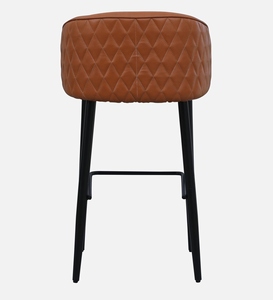 Tabouret de bar en cuir PU marron, design industriel moderne, hauteur réglable, meubles de cuisine, structure en acier thermolaqué - Product Image 5