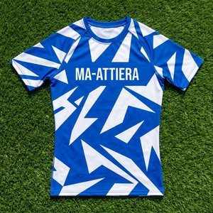 Camiseta de Compresión de Manga Corta para Hombre, Estampado Geométrico Azul, Ropa Deportiva para Gimnasio, Fitness, Running, Ropa Deportiva de Alto Rendimiento, Capa Base Atlética - Product Image 5