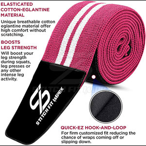 Gym <b>Knee</b> Wraps for Squats Strong Elastic Support for Workout Training Comfortable Fit for Daily <b>Exercise</b> Use - Product Image 5